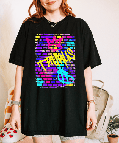 Taurus Graffiti Crown Street Art Comfort Colors Tee LavenderCeleste