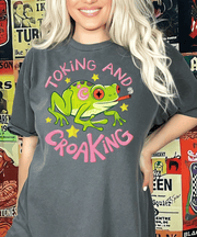 Toking and Croaking Funny Frog Comfort Colors Tee Comfort Colors 1717