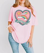 Silently Screaming Pastel Rainbow Comfort Colors Tee LavenderCeleste