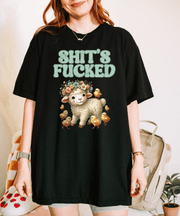 Shit’s Fucked Cute Lamb Comfort Colors T-Shirt LavenderCeleste