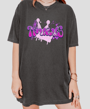 Taurus Queen Y2K Bubble Letter Comfort Colors Tee LavenderCeleste