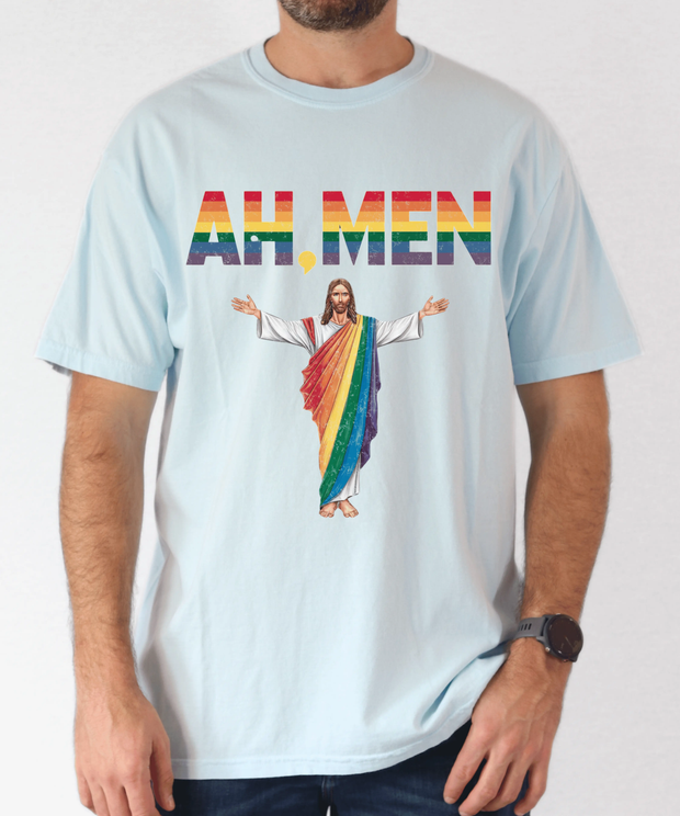 Ah Men Rainbow Faith Parody Pride Comfort Colors Shirt Comfort Colors 1717