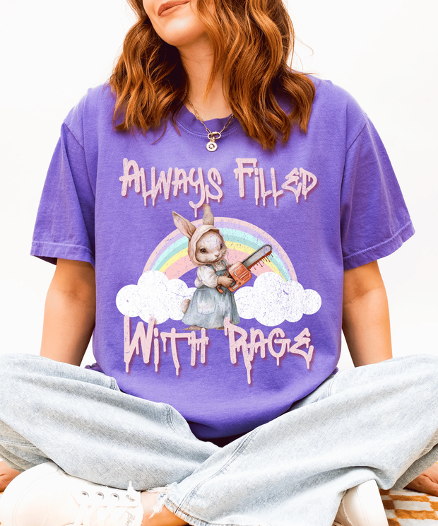 Always Filled With Rage Funny Bunny Cottagecore Comfort Colors T-Shirt Comfort Colors 1717