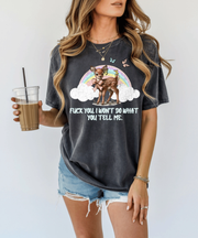F*** You I Won’t Do What You Tell Me Comfort Colors T-Shirt | Rebellious Cute Deer Pastel Goth Tee | Defiant Sarcastic Aesthetic Top Comfort Colors 1717