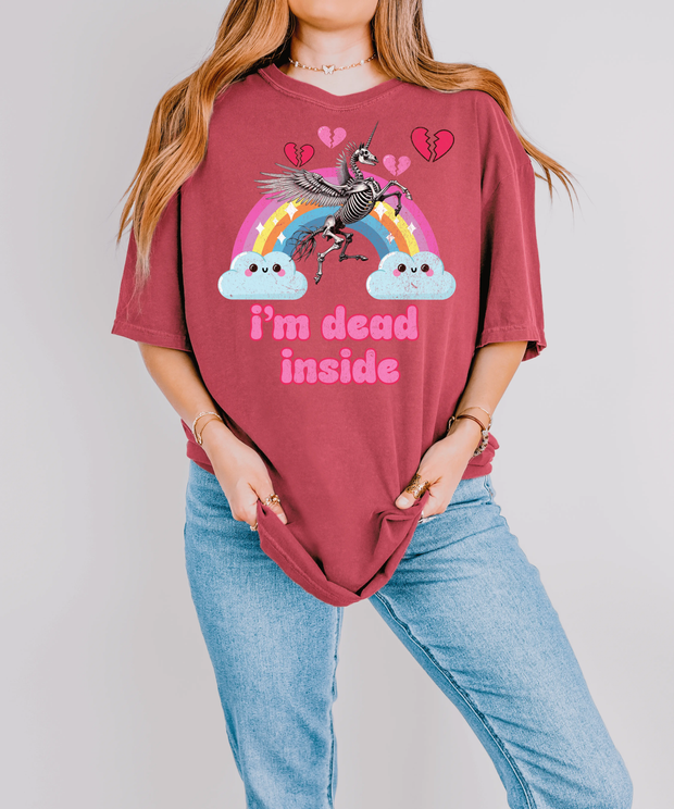 I’m Dead Inside Skeleton Unicorn Comfort Colors Tee Comfort Colors 1717