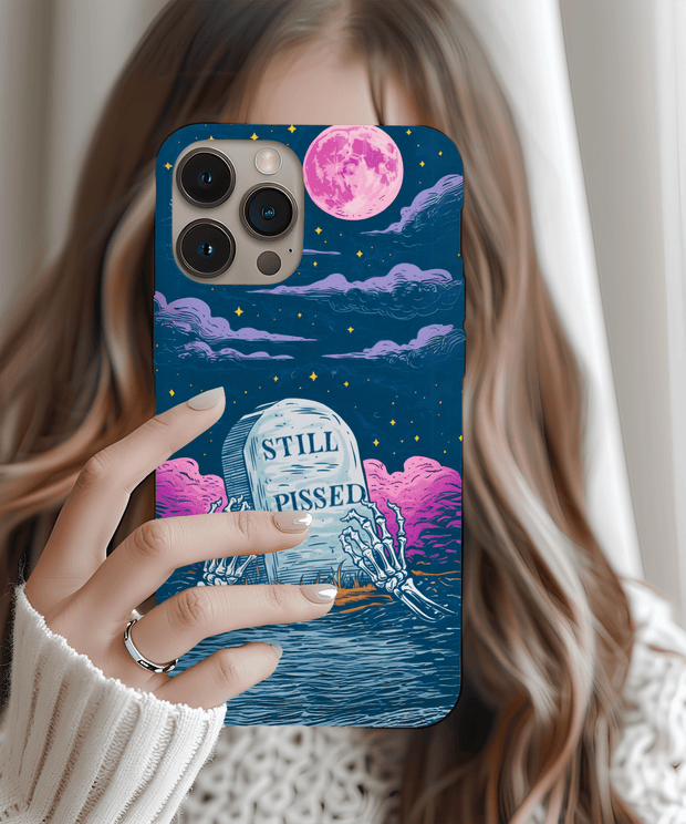 Still Pissed Pastel Goth Skeleton Moon Tough Phone Case WOYC