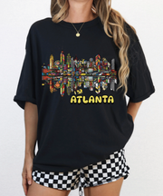 Atlanta Pop Art Skyline Retro Comfort Colors Tee Comfort Colors 1717