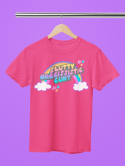 Slutty Narcissistic Cunt Rainbow Typography Comfort Colors Tee LavenderCeleste