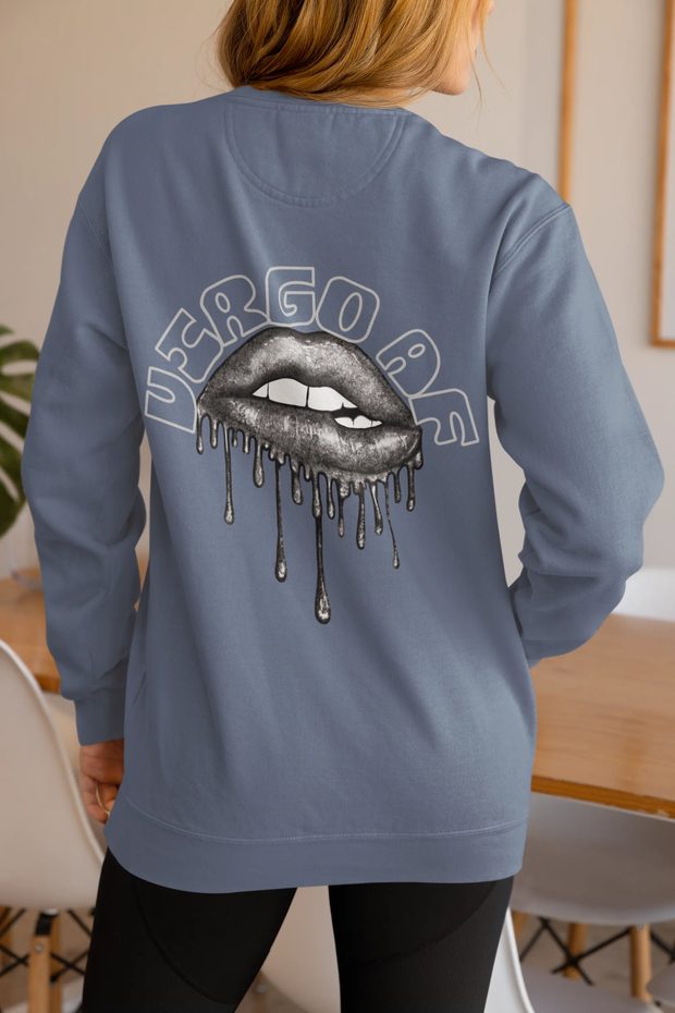 Virgo AF Dripping Lips Aesthetic Comfort Colors Sweatshirt LavenderCeleste