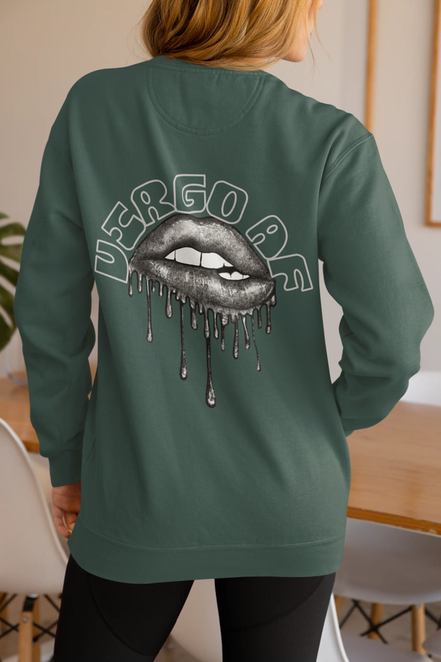 Virgo AF Dripping Lips Aesthetic Comfort Colors Sweatshirt LavenderCeleste