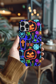 Neon Halloween Pattern Tough Phone Case LavenderCeleste